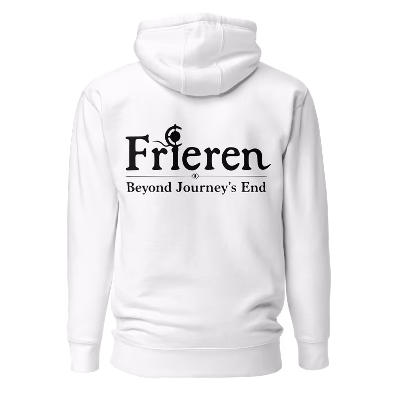 Frieren Face Panel w/ Staff Hoodie, Black, view 8