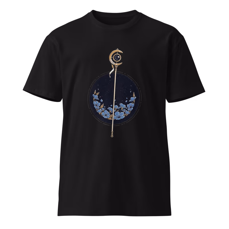 Frieren Magic Staff Graphic T-Shirt, Black, view