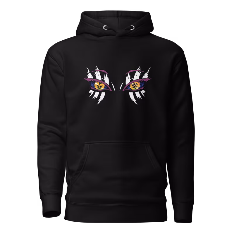 Akaza Upper Moon Three Demon Slayer Hoodie, Black, view