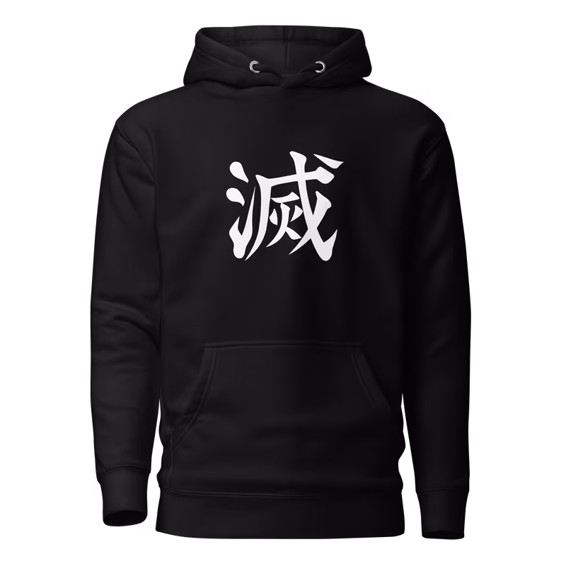 Tanjiro Silhouette Demon Slayer Hoodie, Black, view 2