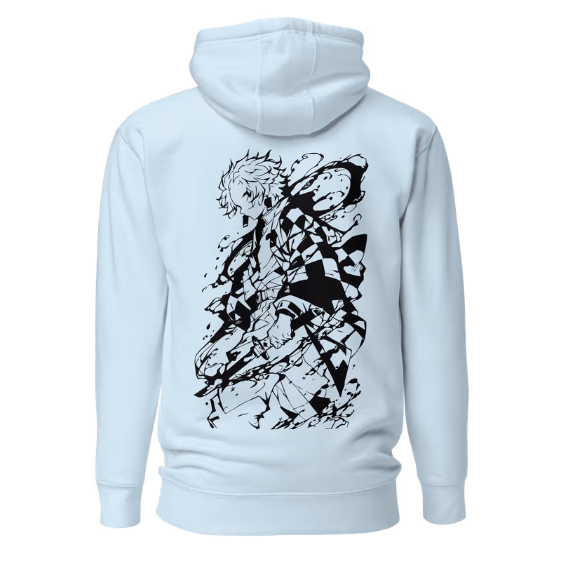 Tanjiro Silhouette Demon Slayer Hoodie, Black, view 9