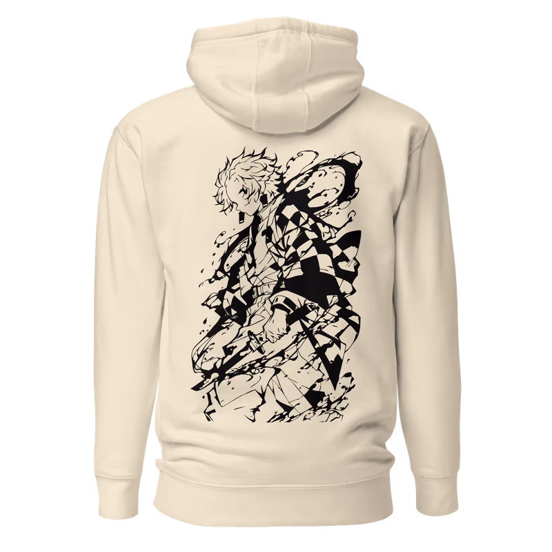 Tanjiro Silhouette Demon Slayer Hoodie, Black, view 10