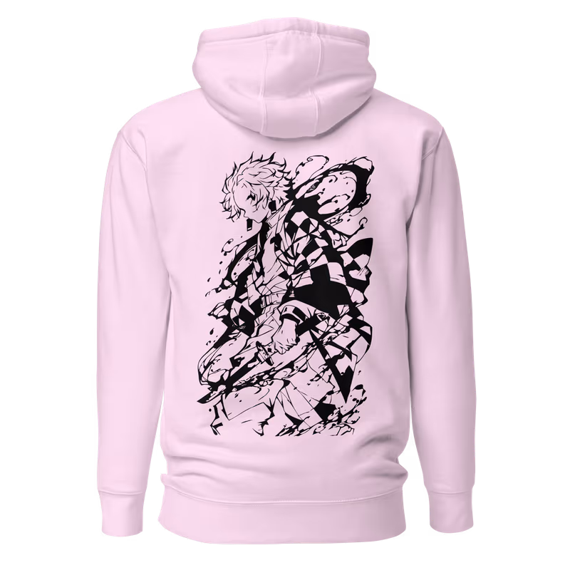 Tanjiro Silhouette Demon Slayer Hoodie, Black, view 11