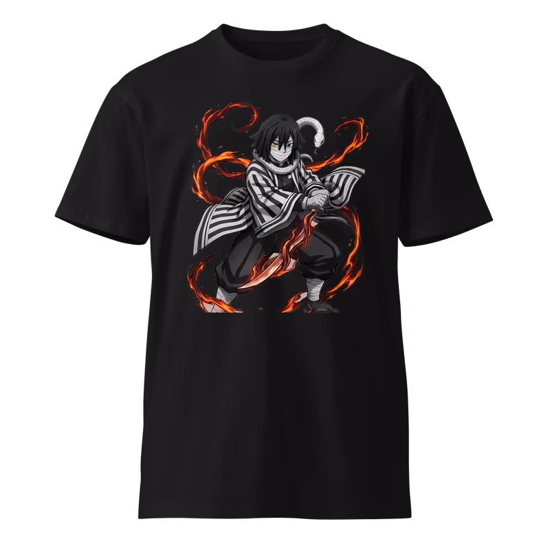 Obanai Demon Slayer Graphic T-Shirt, Black, view