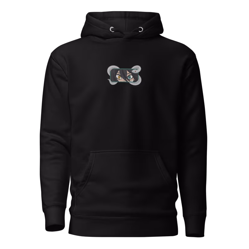 Obanai Embroidered Demon Slayer Hoodie, Black, view