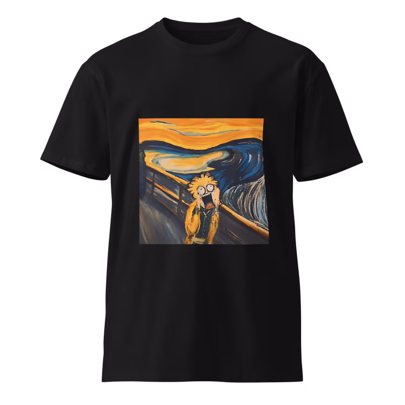 Zenitsu Scream Parody Demon Slayer T-Shirt, Black, view