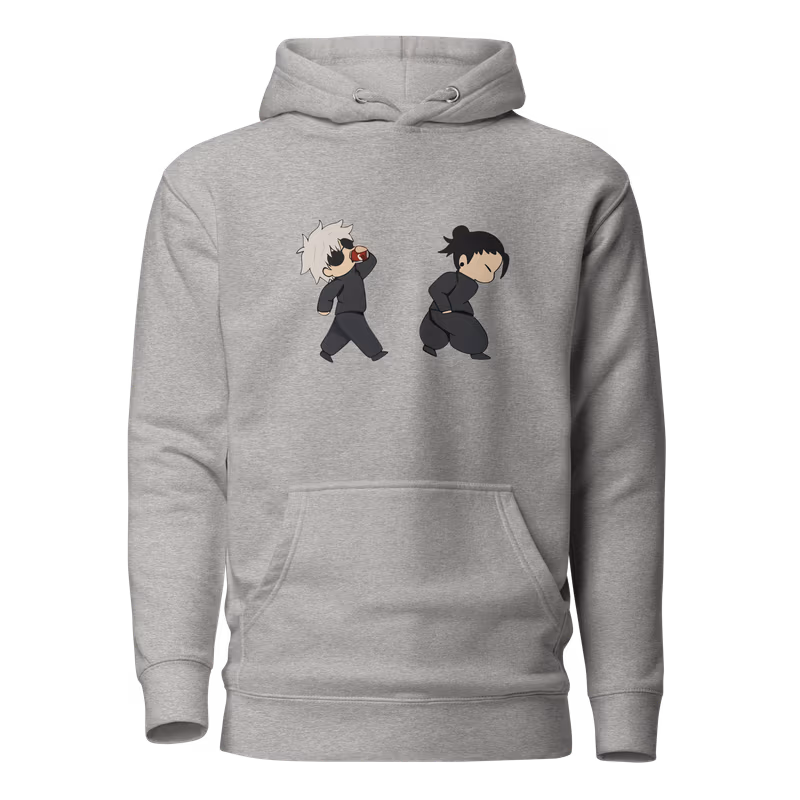 Gojo & Geto Jujutsu Kaisen Hoodie, Carbon Grey, view
