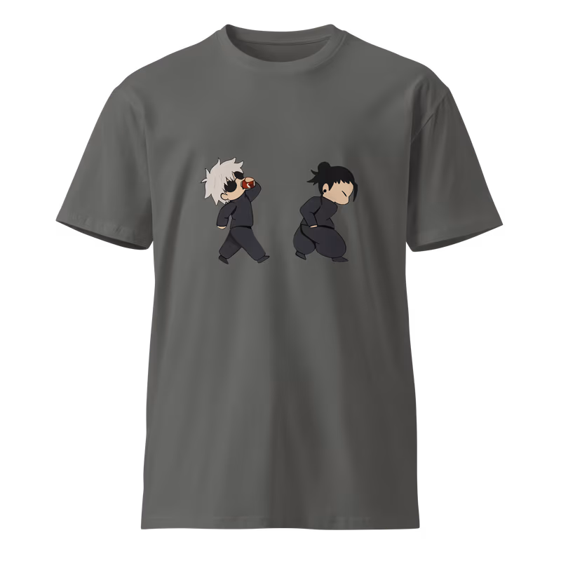 Gojo & Geto Jujutsu Kaisen T-Shirt, Charcoal, view