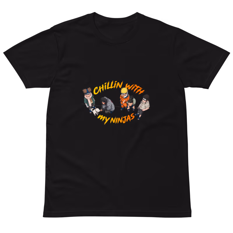Chillin with my Ninjas Naruto T-Shirt, Black, view