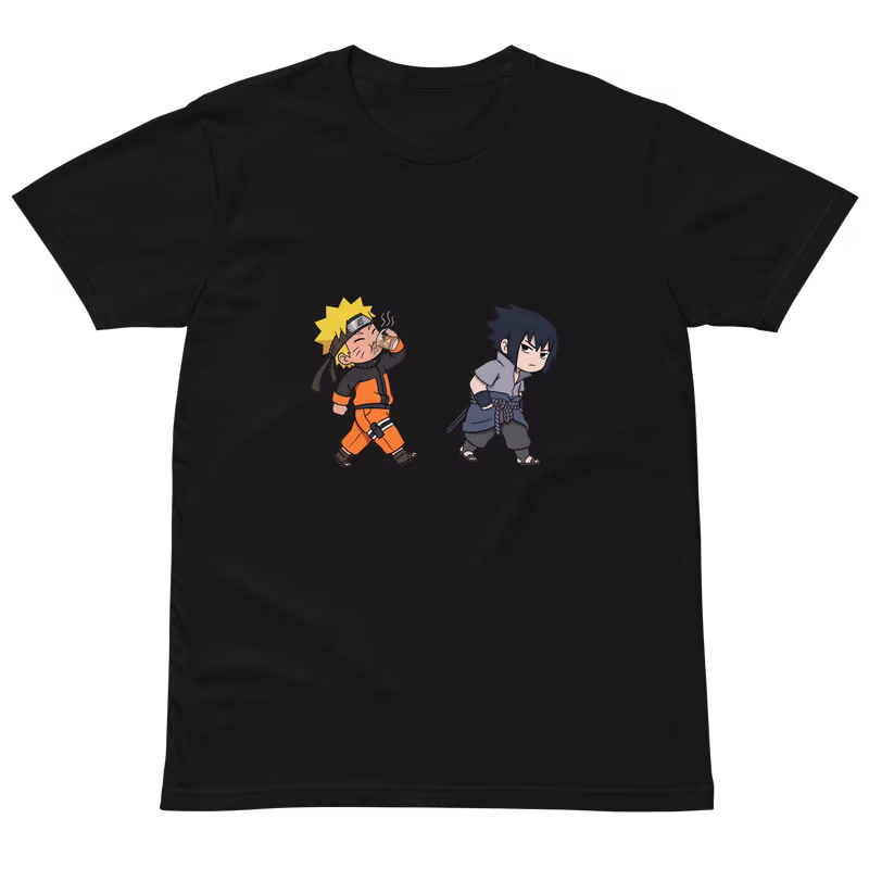 Naruto & Sasuke Rivalry T-Shirt, Black, view
