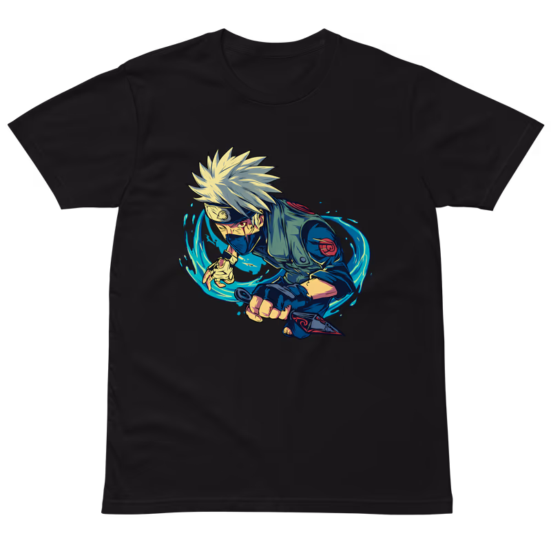 Kakashi Naruto Graphic T-Shirt, Black, view