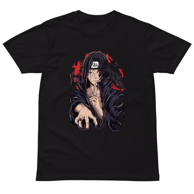 Itachi Uchiha Naruto Graphic T-Shirt, Black, view