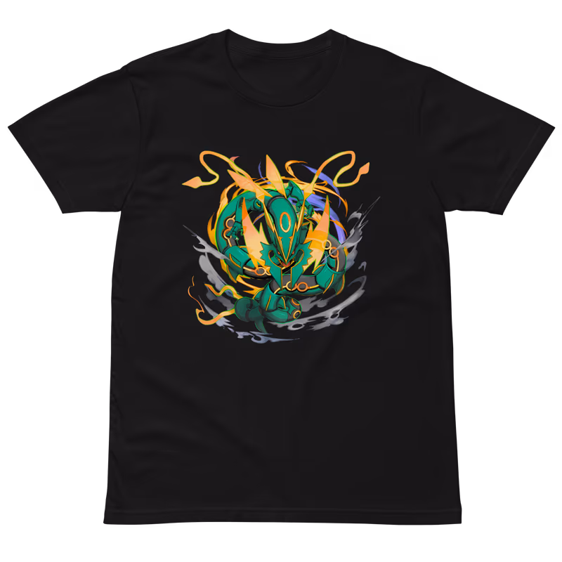 Mega Rayquaza Pokemon Graphic T-Shirt, Black, view