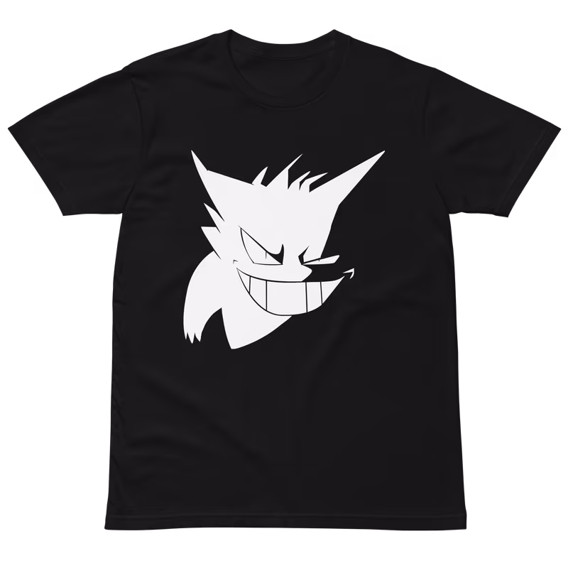 Gengar Ghost Face Pokemon T-Shirt, Black, view