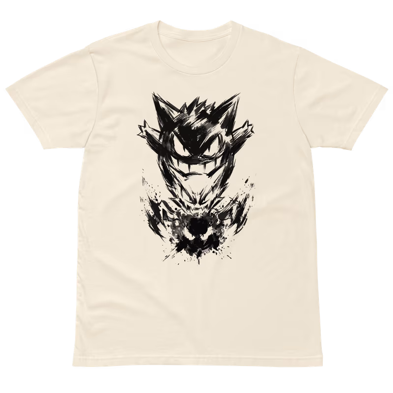 Pokemon Gengar Ink Silhouette T-Shirt, Natural, view