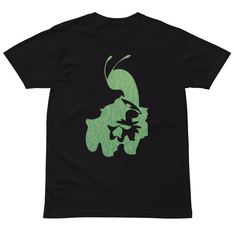 Meganium Pokemon Gen 2 Starter T-Shirt, Black, view