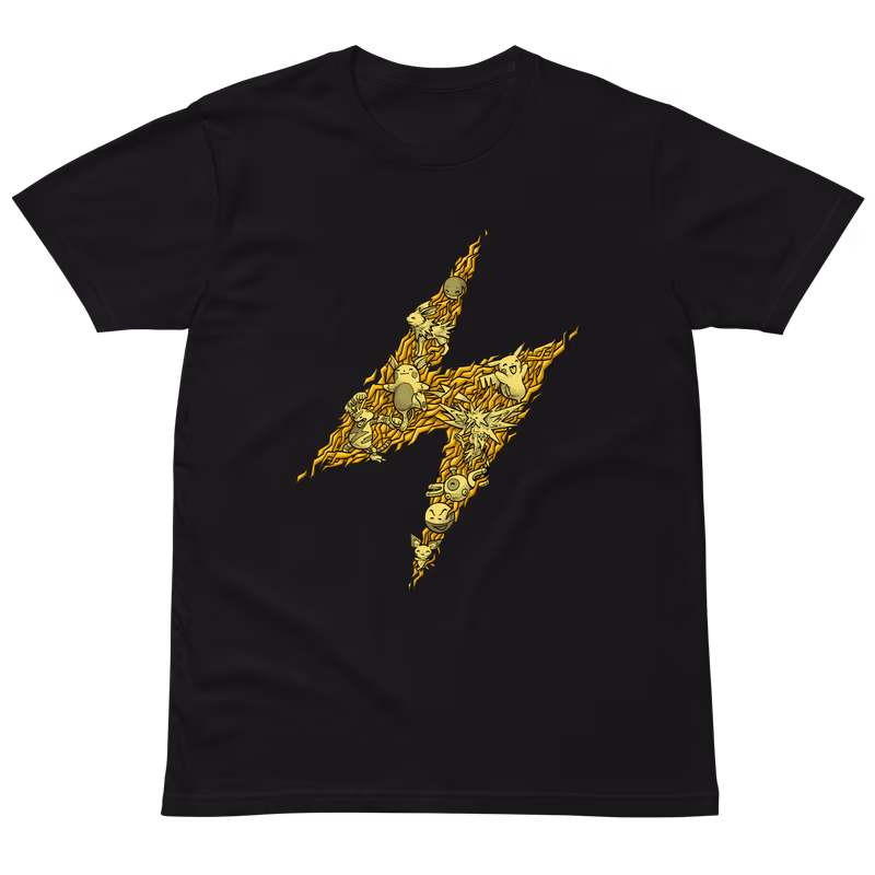 Electric Type Pokemon T-Shirt, Black, view
