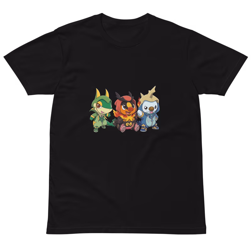 Pokemon Unova Starters Graphic T-Shirt