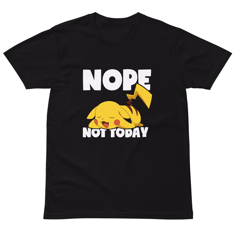 Pokemon Pikachu Nope Not Today T-Shirt