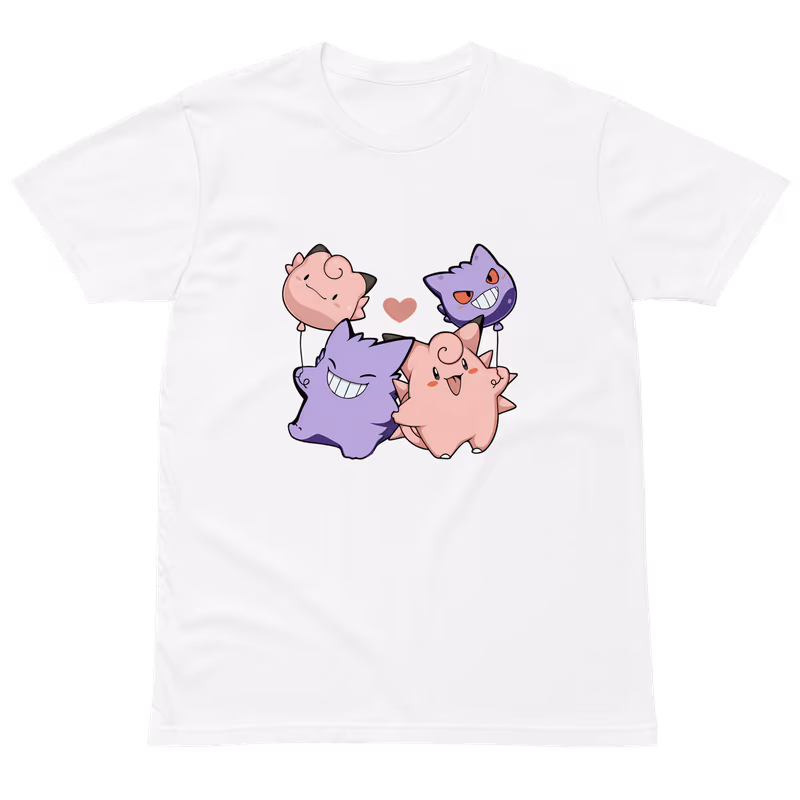 Pokemon Gengar x Clefable Graphic T-Shirt
