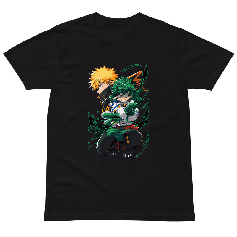 Deku x Bakugo My Hero Academia Tee, Black, view