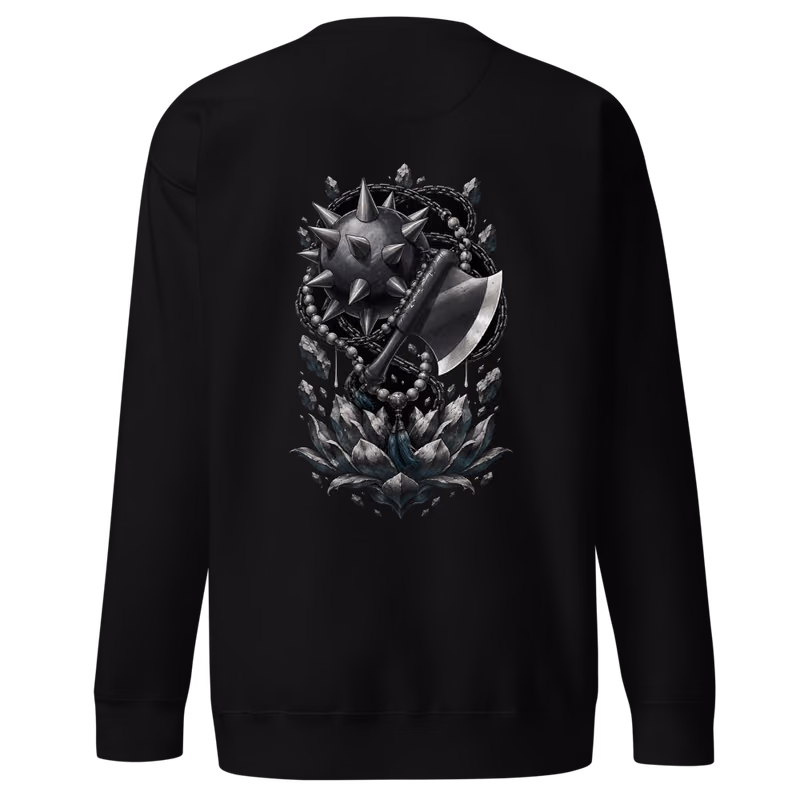 Gyomei Himejima Stone Hashira Weapons Sweatshirt, Black, back print, back