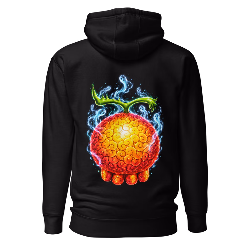 Yomi Yomi no Mi Devil Fruit Hoodie, Black, back print, back