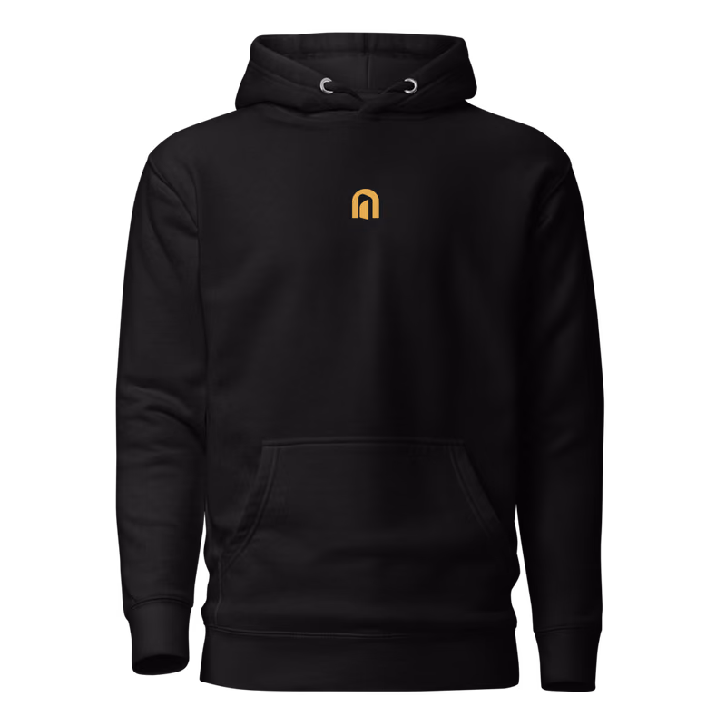 Wolf of Last Snow Hoodie, Black, front
