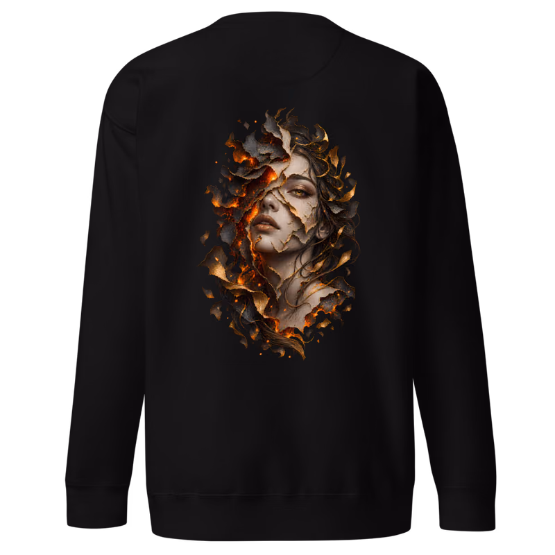 Ashen Halo Sweatshirt, Black, back print, back