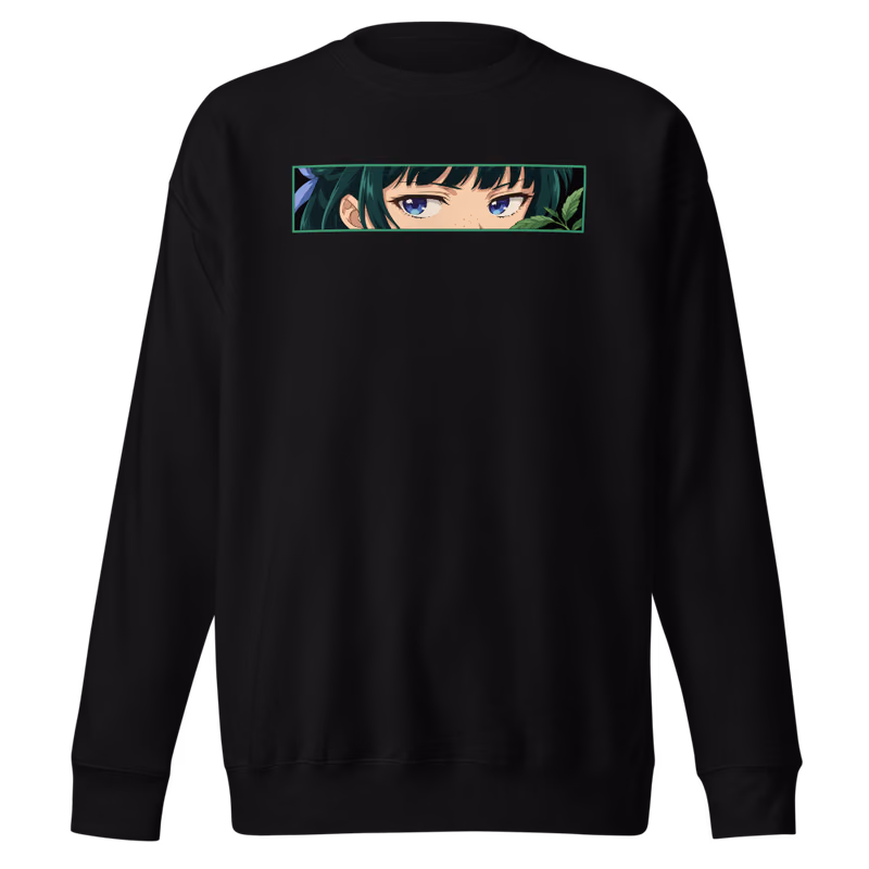 Maomao Eyes Sweatshirt, Black, eyes front, front