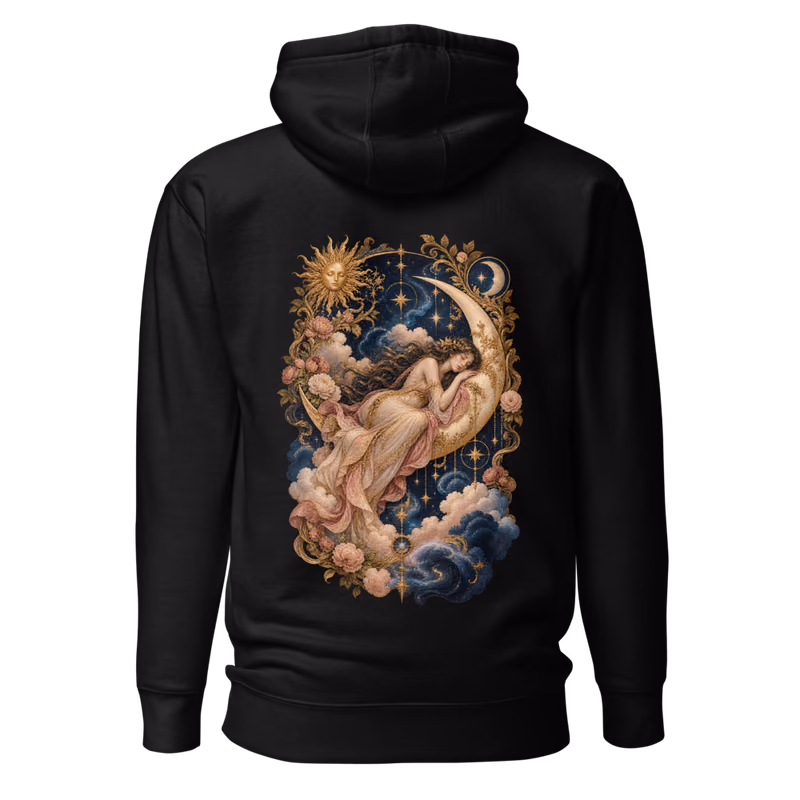 Tarot of the Quiet Hours Hoodie, Black, back
