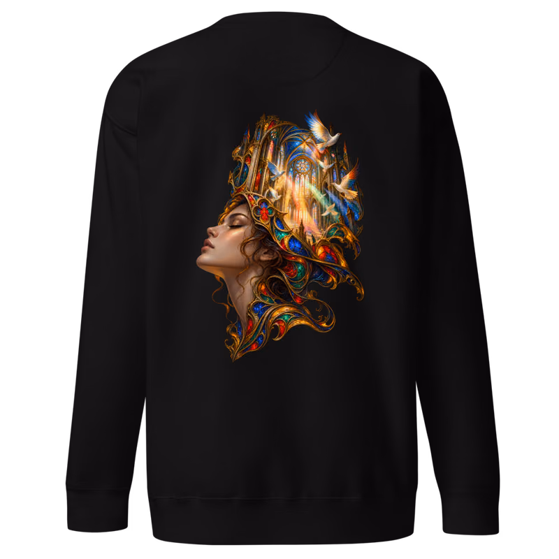 Cathedral Mind Sweatshirt, Black, back print, back