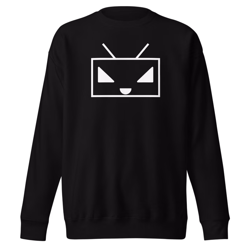 RoRobot UpHi sweatshirt, Black, White design, front print, front