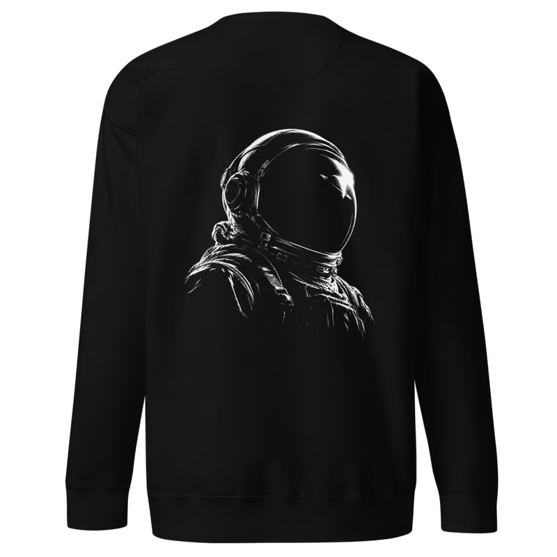 Astronaut Visor Sweatshirt, Black, back print, back