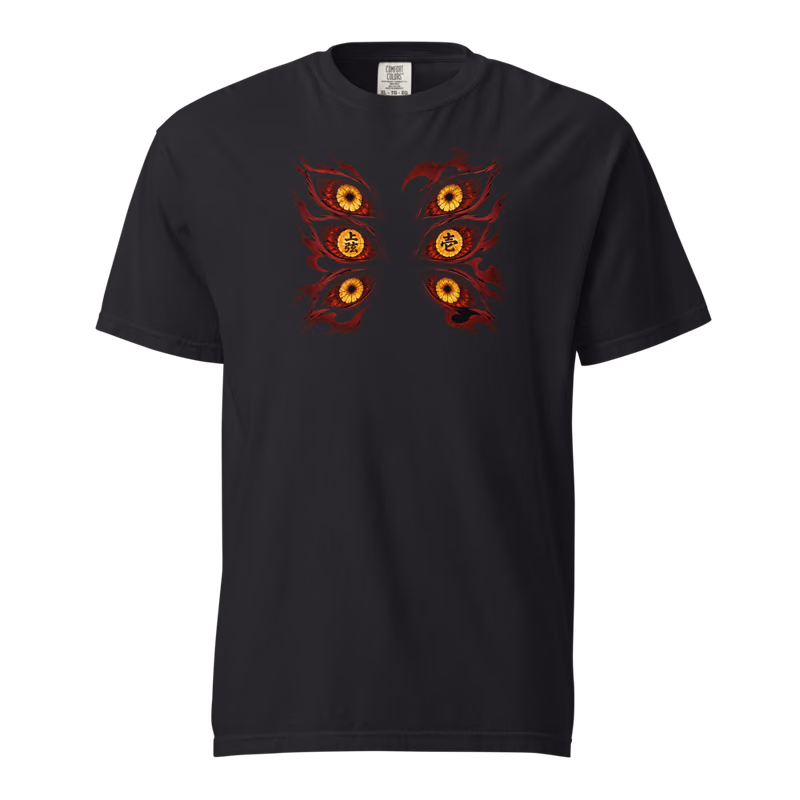 Kokushibo Upper Moon One Tee, Black, eyes front + move back, front