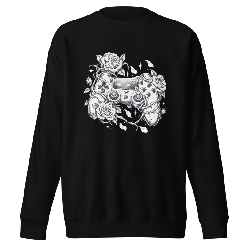 Controller Rose Sweatshirt, Black, front print, front