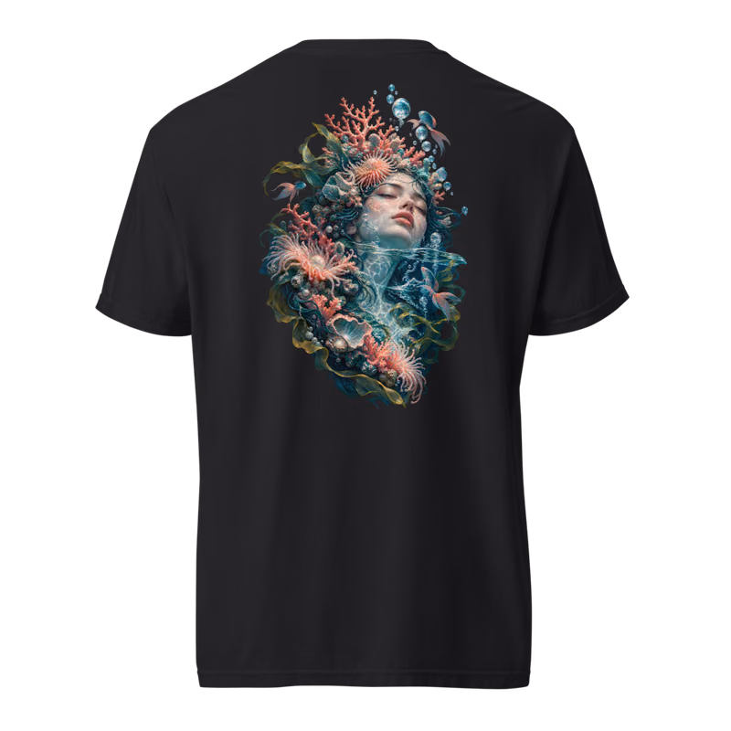 Drowned Garden Tee, Black, back print, back