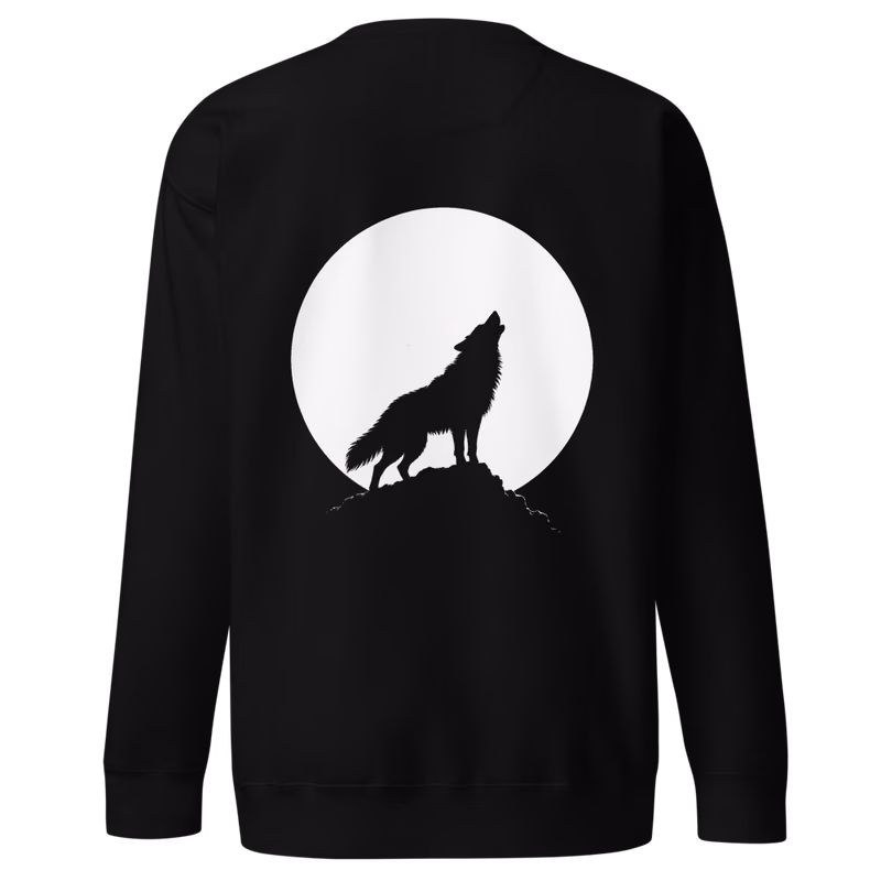 Moon Howl Sweatshirt, Black, back print, back