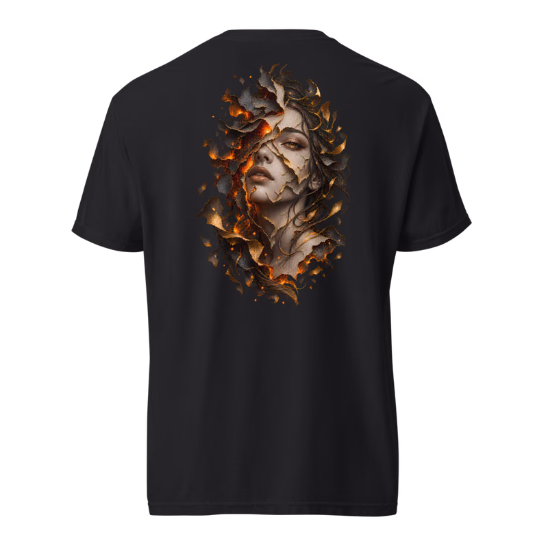 Ashen Halo Tee, Black, back print, back
