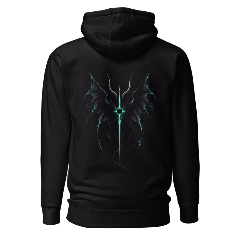 Ulquiorra Cifer Espada Cuarto Hoodie, Black, face front + resurreccion back, back