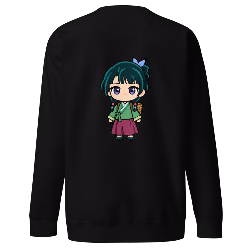 Maomao Chibi Sweatshirt, Black, back print, back