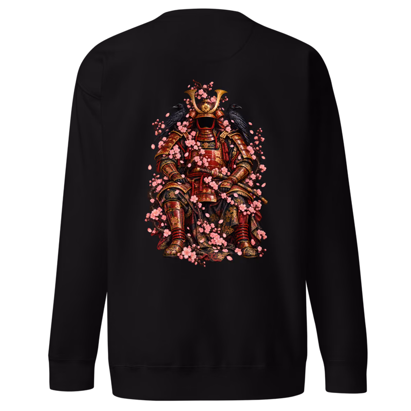 Blossom Armor Sweatshirt, Black, back print, back