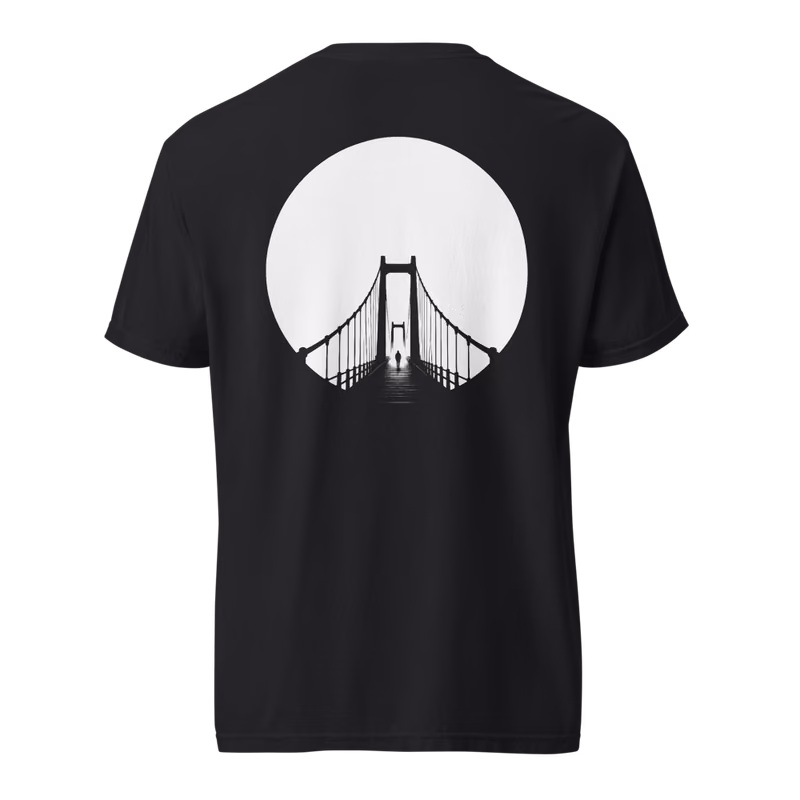 Skybridge Tee, Black, back print, back