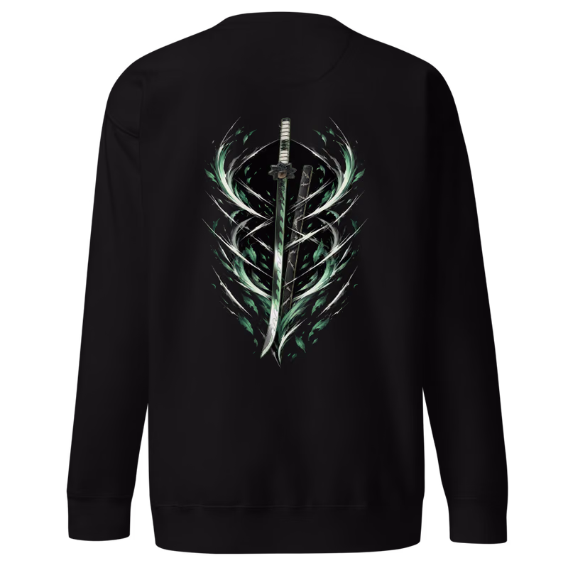 Sanemi Shinazugawa Wind Hashira Sword Sweatshirt, Black, back print, back