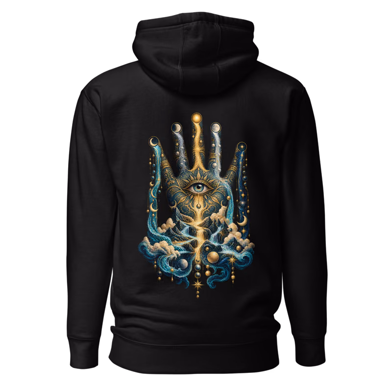 Oracle Hand Hoodie, Black, back
