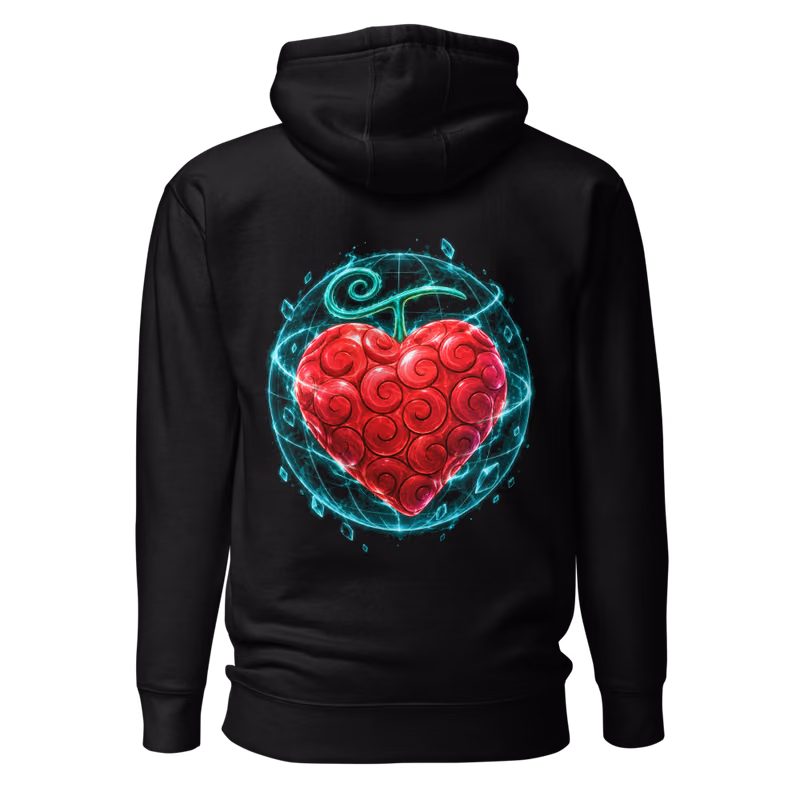 Ope Ope no Mi Devil Fruit Hoodie, Black, back print, back