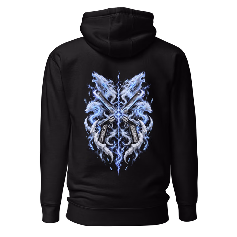 Coyote Starrk Espada Primera Hoodie, Black, face front + resurreccion back, back