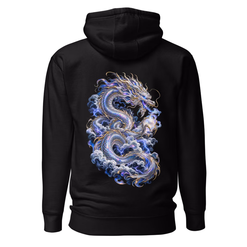 Chrome Serpent Hoodie, Black, back