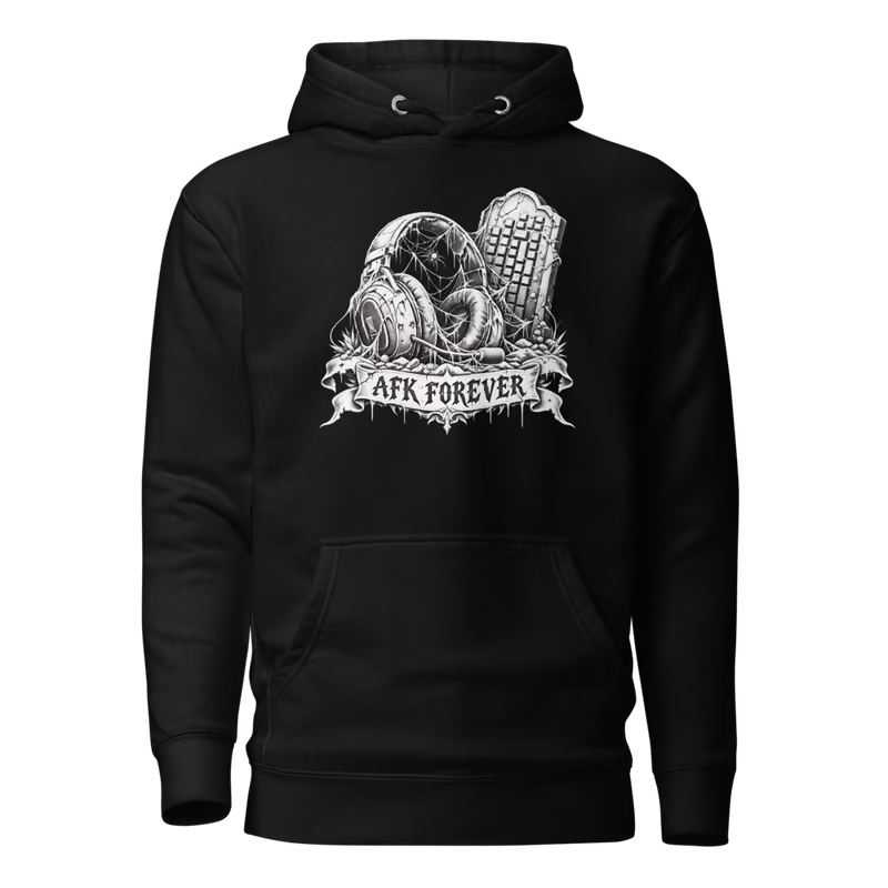 AFK Forever Hoodie, Black, front