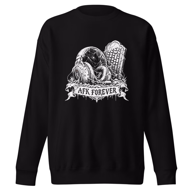 AFK Forever Sweatshirt, Black, front print, front